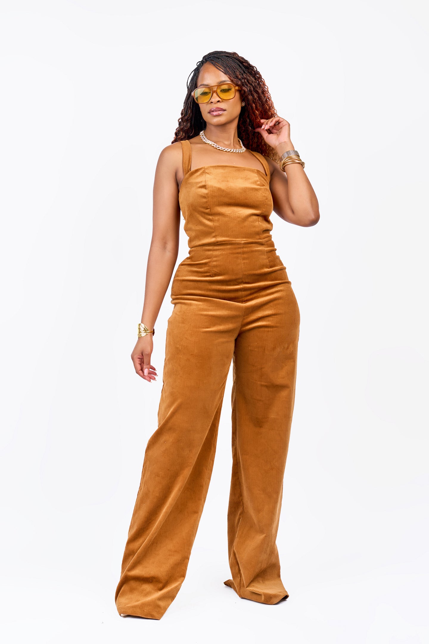 "Double Take” Jumpsuit- Cinnamon Corduroy
