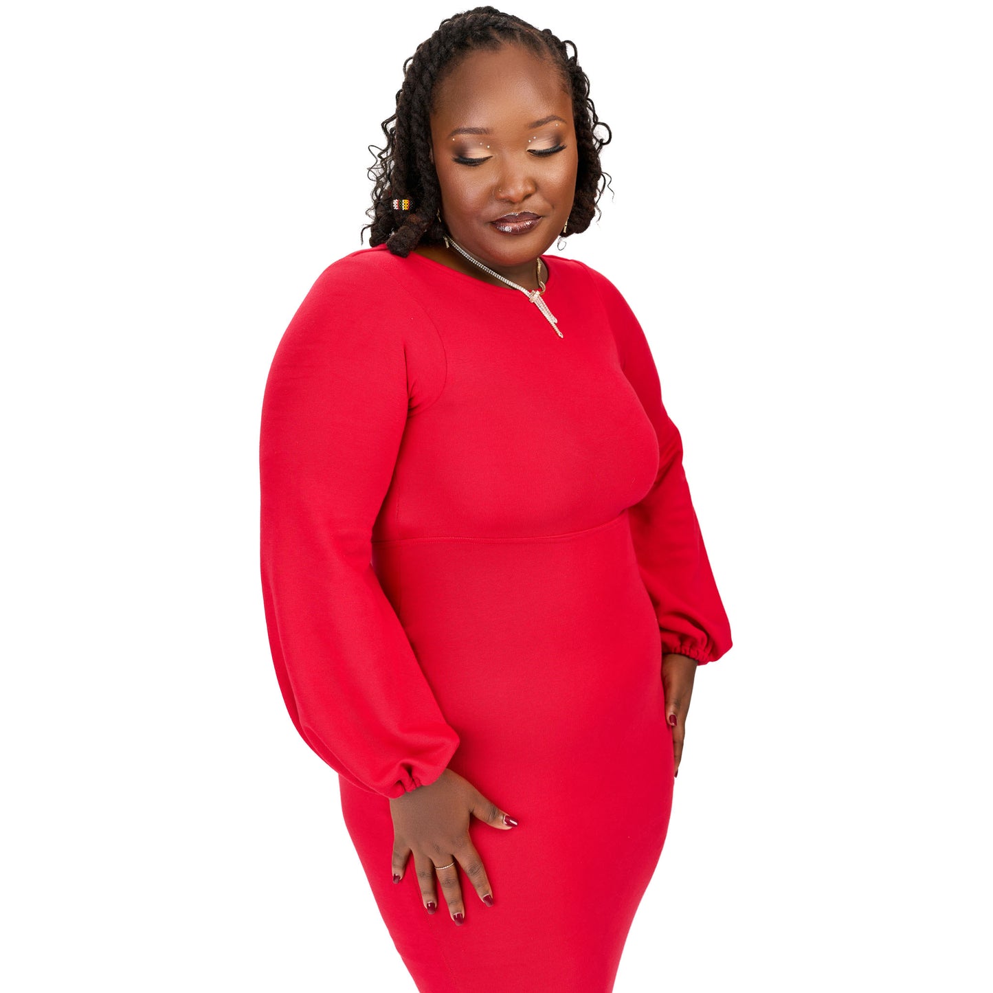 “Hearts on fire” Midi Bodycon Dress- Scarlet