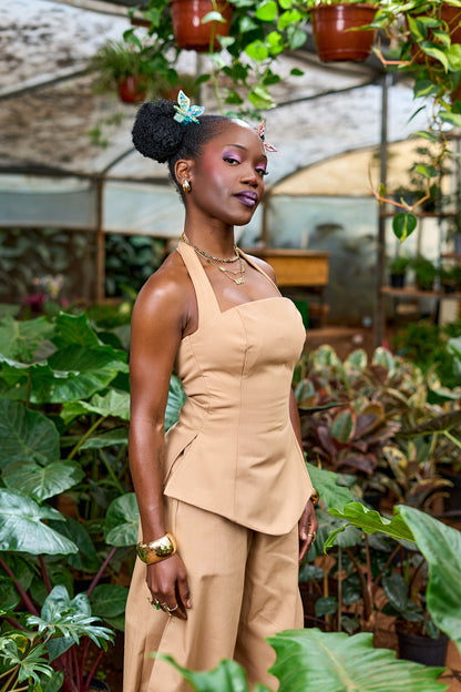 "Dewy Nectar" Classic Corset Top- Latte