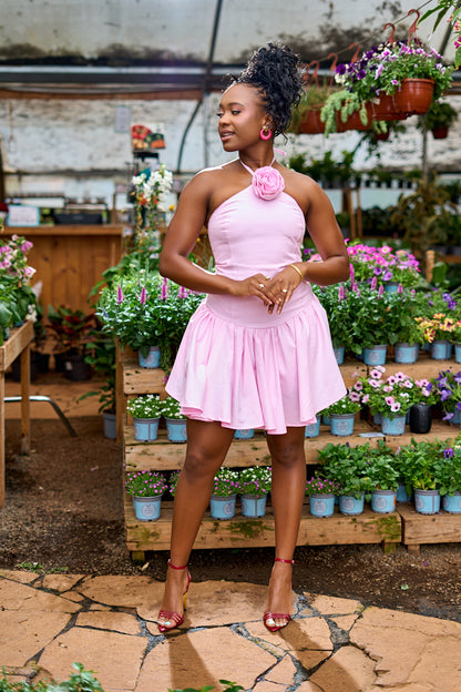"Soft Bloom" Mini Dress- Baby Pink