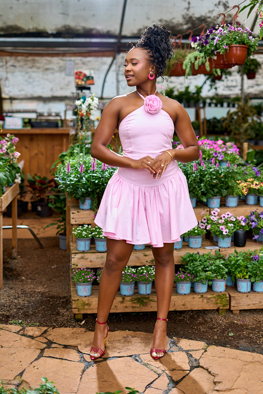 "Soft Bloom" Mini Dress- Baby Pink