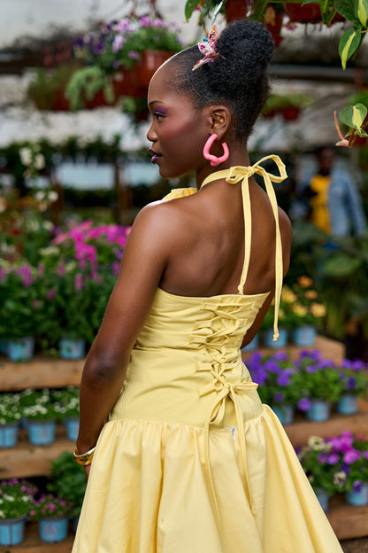 "Soft Bloom" Tiered Maxi Dress- Butter Yellow
