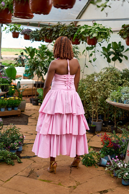 "Soft Bloom" Tiered Maxi Dress- Baby Pink