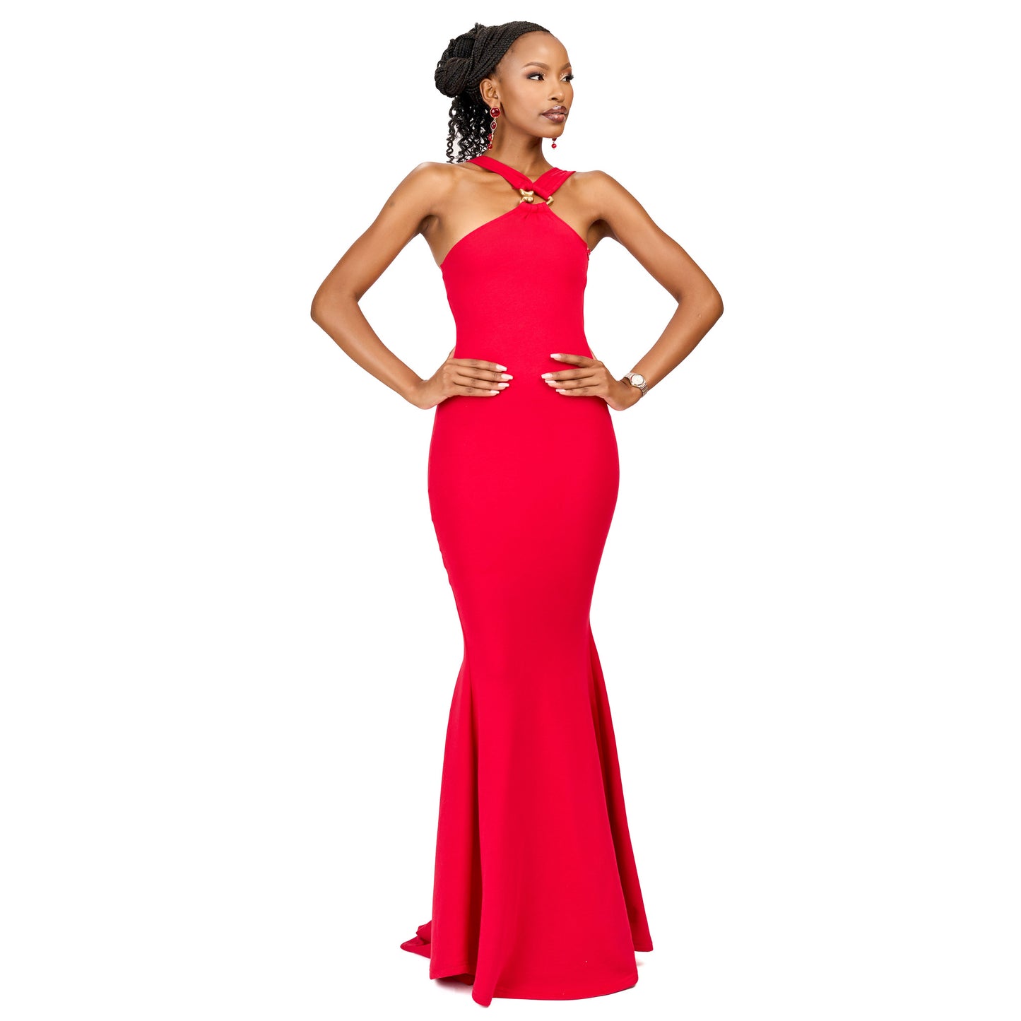 “Ace of Hearts” Bodycon Maxi Dress- Scarlet