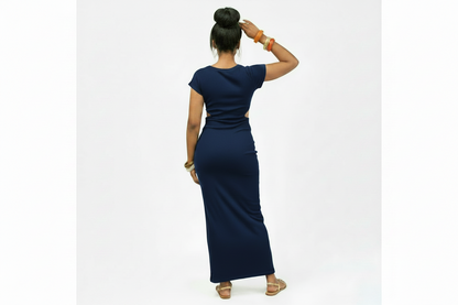 “Cutting Edge"  Bodycon Navy Blue