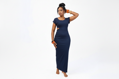 “Cutting Edge"  Bodycon Navy Blue