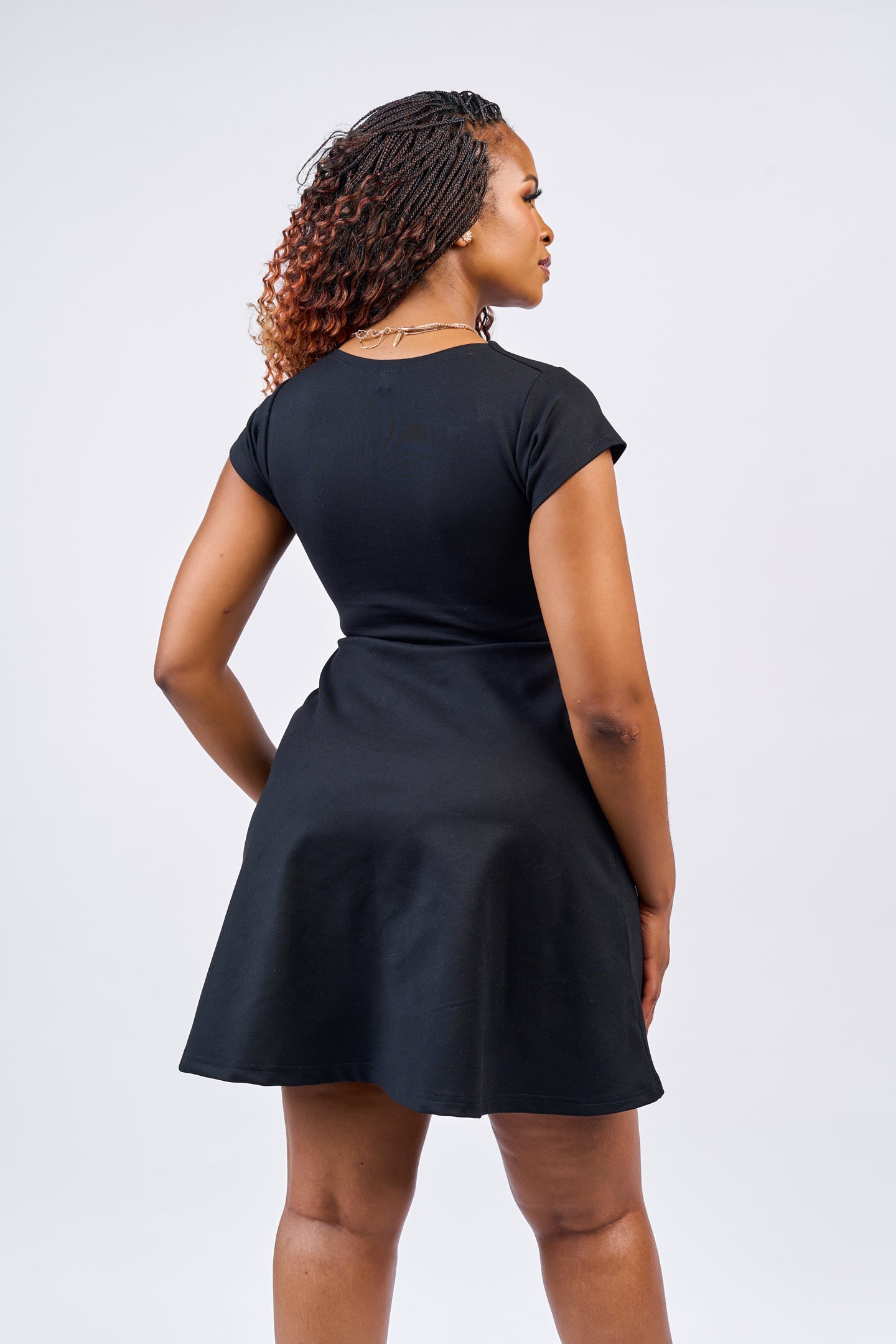 “Sugar Rush” Mini Skater Dress- Black