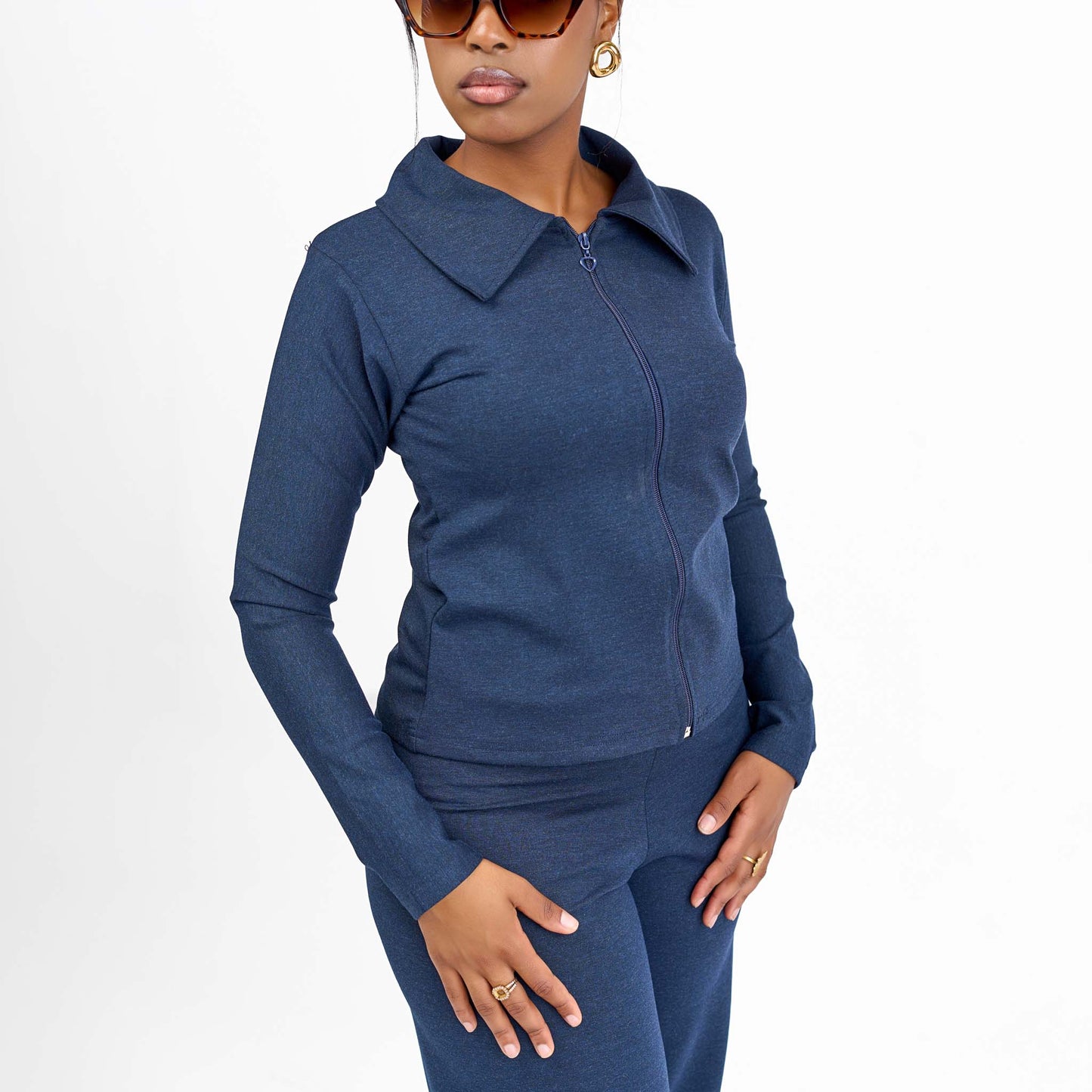 “Hailey" Cardigan Set- Navy Blue