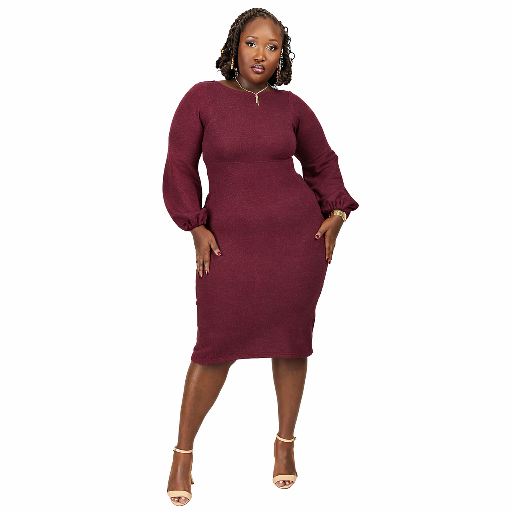 “Hearts on fire” Midi Bodycon Dress- Plum