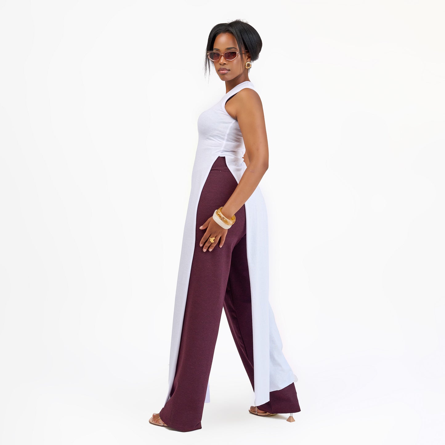 “Slit Happens” Vest Top- White