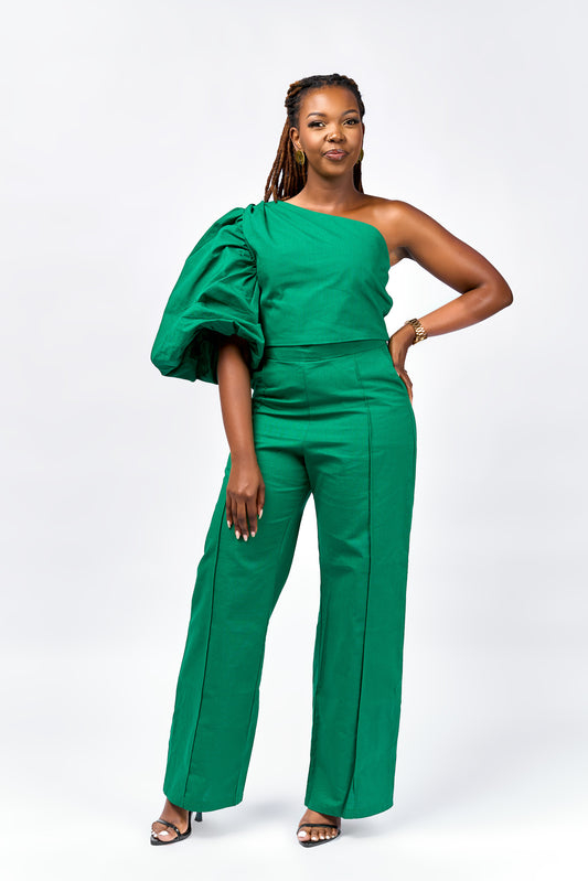 “Girl Boss” Wide Leg Pants- Green