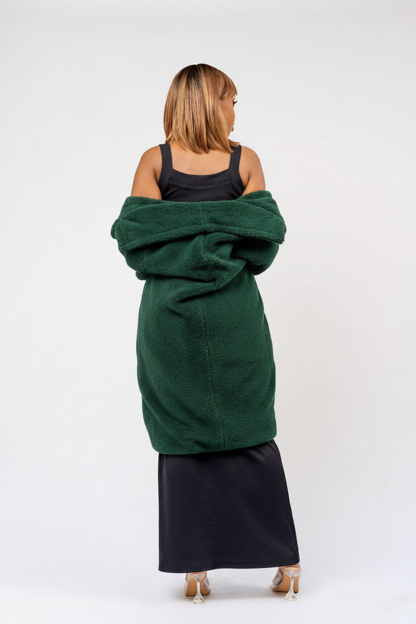 “Cover Girl” Teddy Coat- Emerald Green