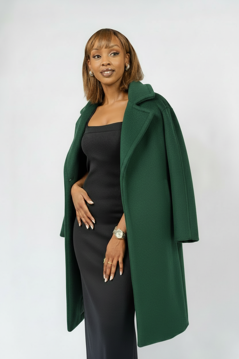 “Green Flag” Coat- Emerald Green
