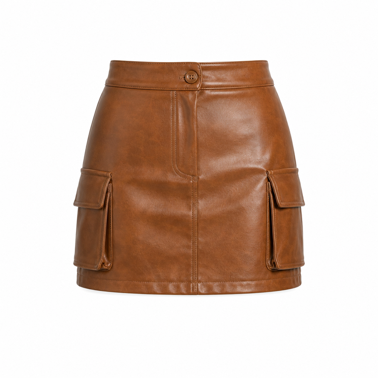 “Caramel Icon” Vegan Mini Cargo Skirt