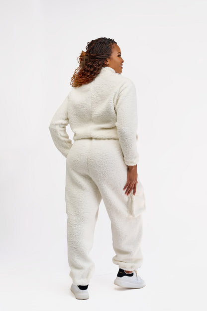 “Teddy Oh Baby” Pant Set- Pearl White