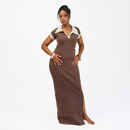 “Soft Launch" Ribbed Bodycon Maxi- Two Toned Bodycon