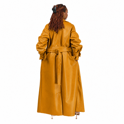 “Quiet Fire” Vegan Leather Trench Coat