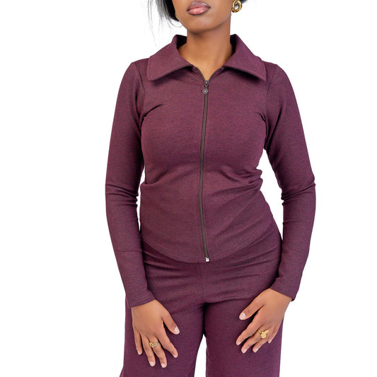 “Hailey" Cardigan Set- Burgundy