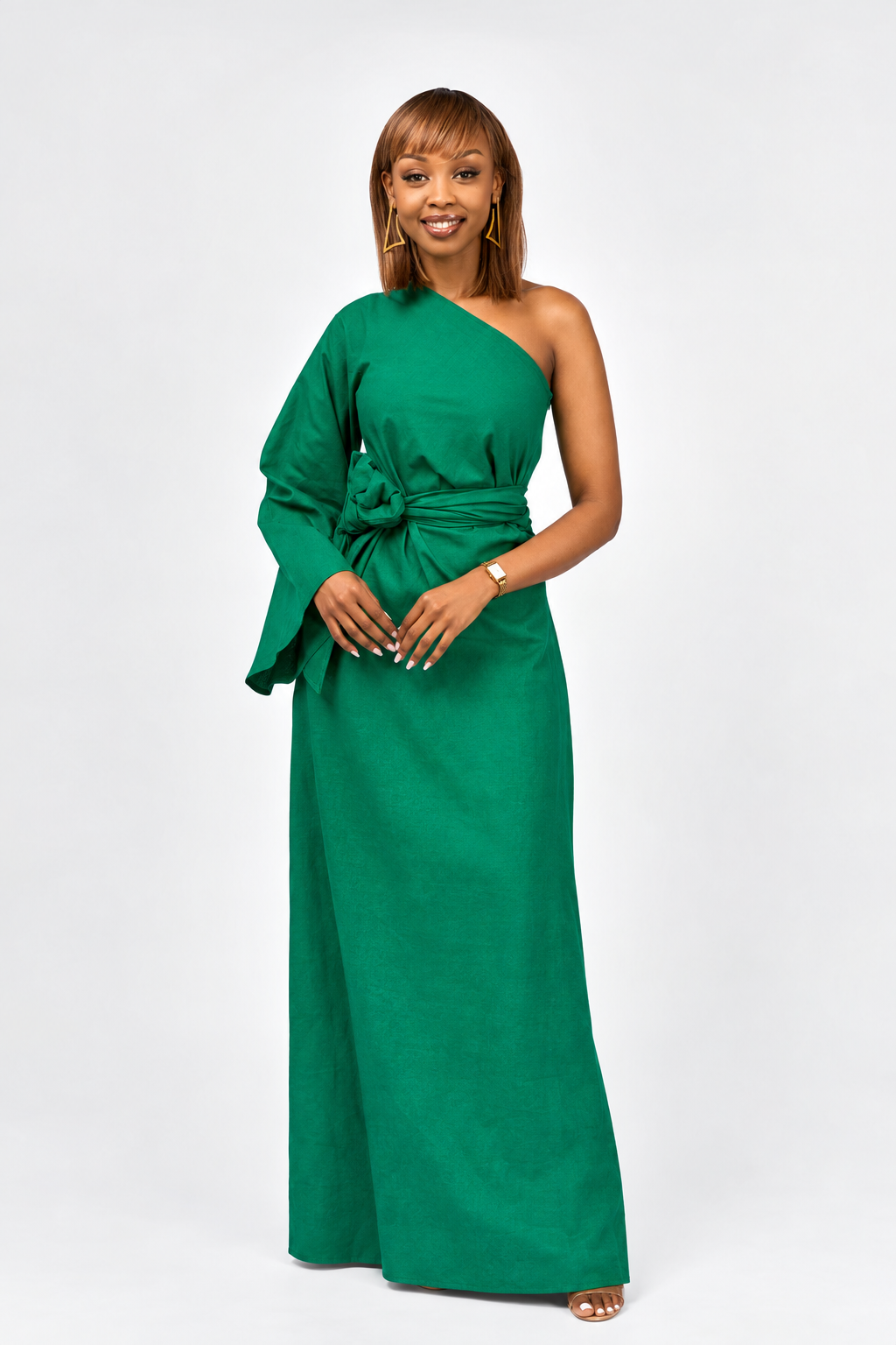 “Green Wishes"  Maxi Shift Dress- Money Green