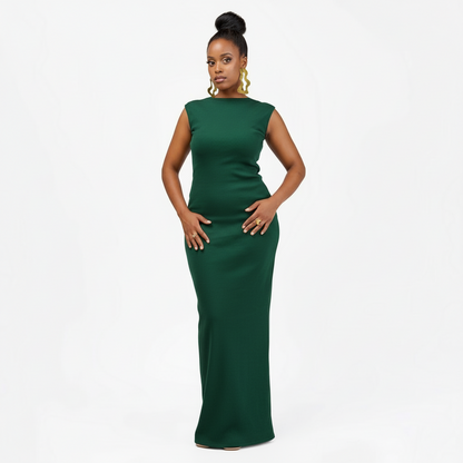 “Green Siren” Bodycon Dress- Forest Green