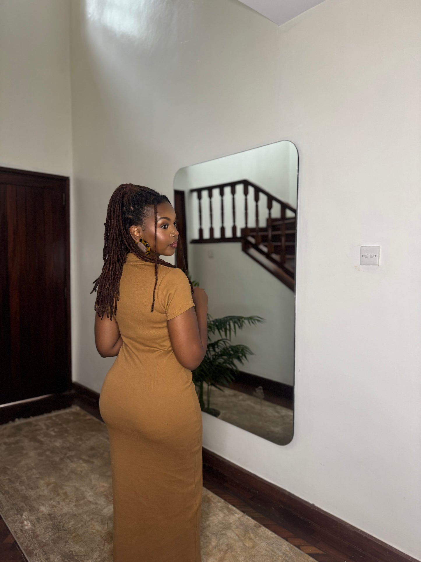 “Soft Launch" Ribbed Bodycon Maxi- Cinnamon