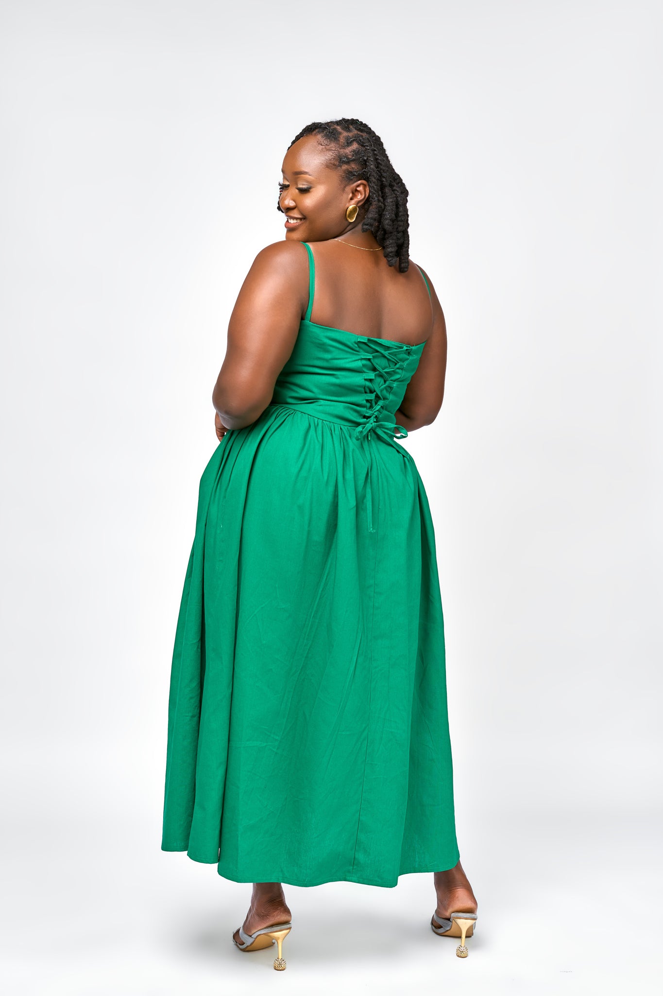 “Make a wish” Midaxi Milkmaid Dress- Green