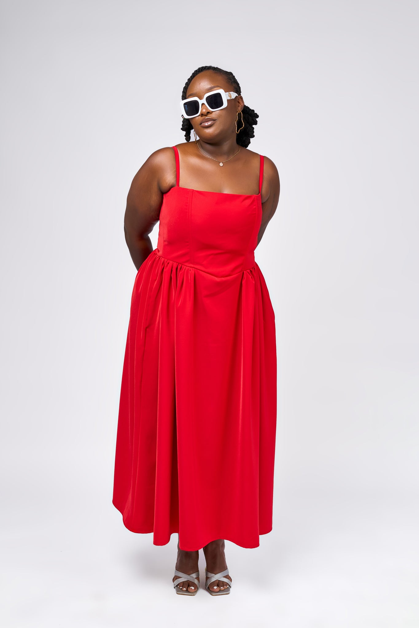 “Make a wish” Midaxi Milkmaid Dress- Rose Red