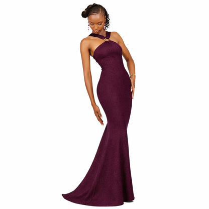 “Ace of Hearts” Bodycon Maxi Dress- Plum