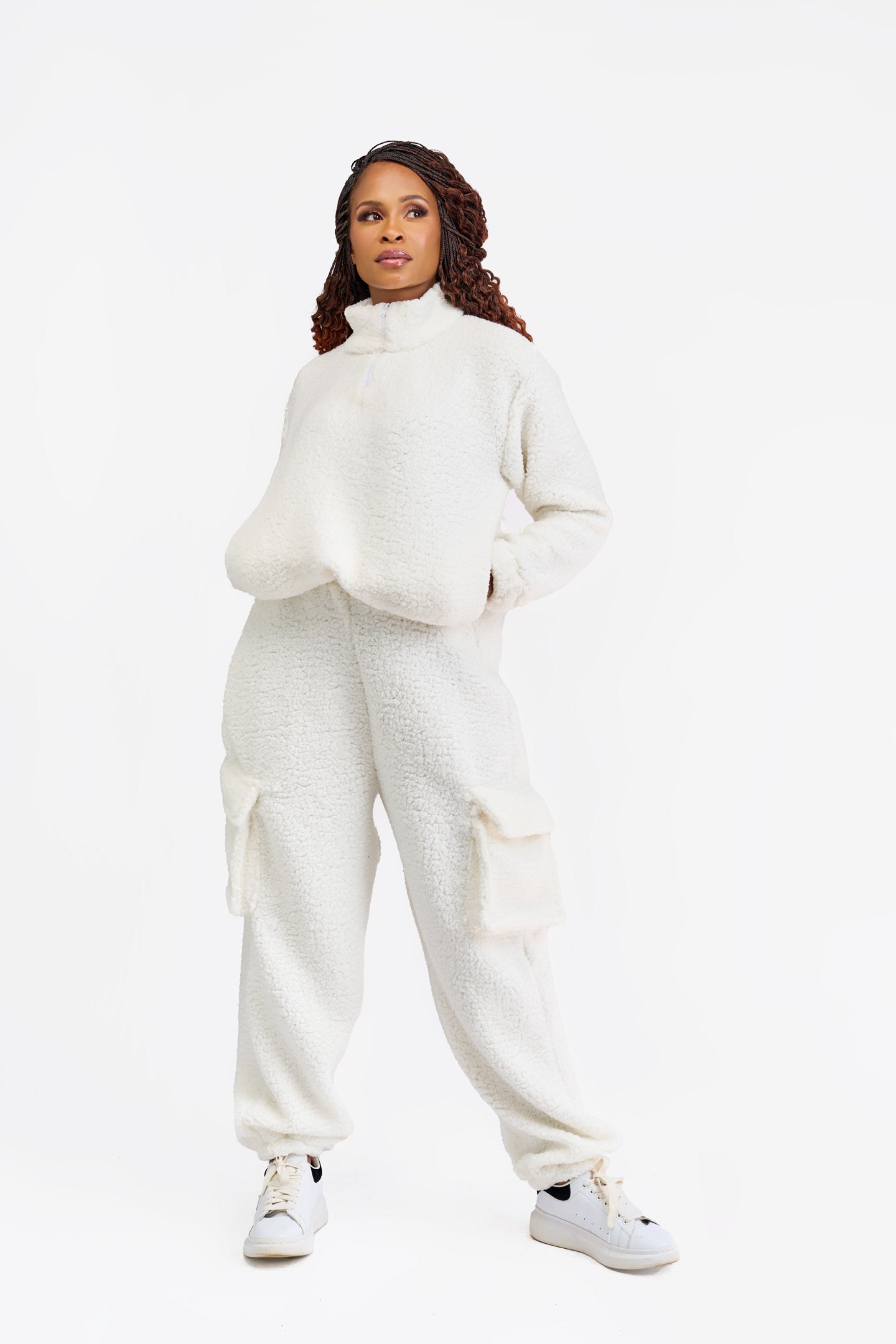 “Teddy Oh Baby” Pant Set- Pearl White