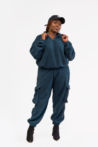 “Teddy Oh Baby” Pant Set- Dark Teal