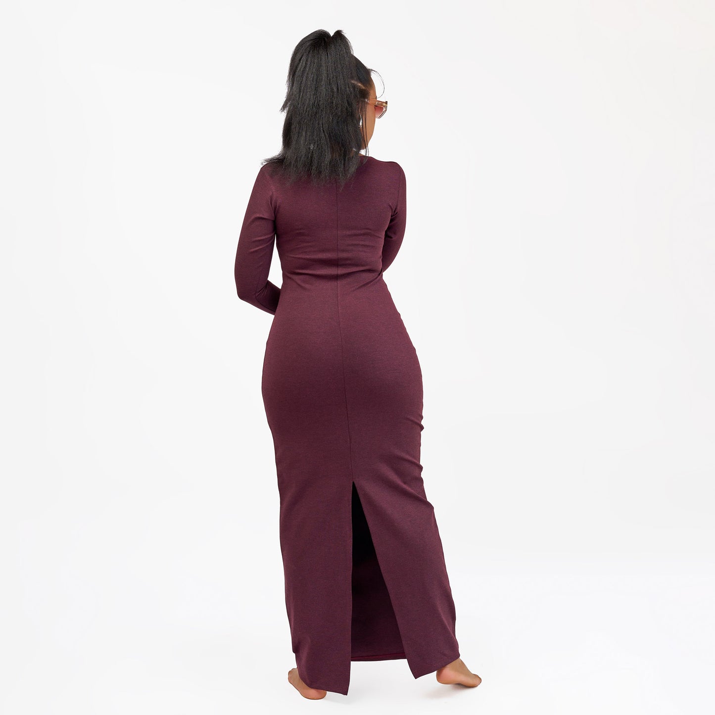“Effortlessly Elegant” Bodycon Dress- Burgundy