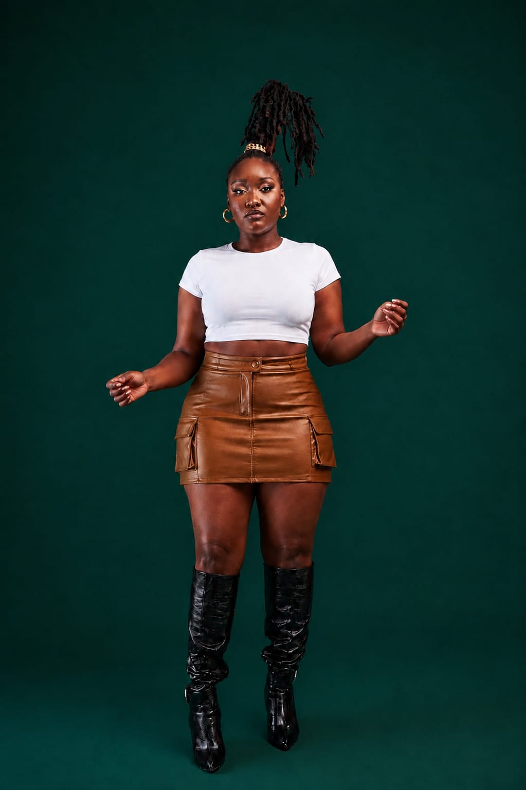 “Caramel Icon” Vegan Mini Cargo Skirt