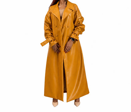 “Quiet Fire” Vegan Leather Trench Coat