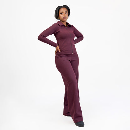 “Hailey" Cardigan Set- Burgundy