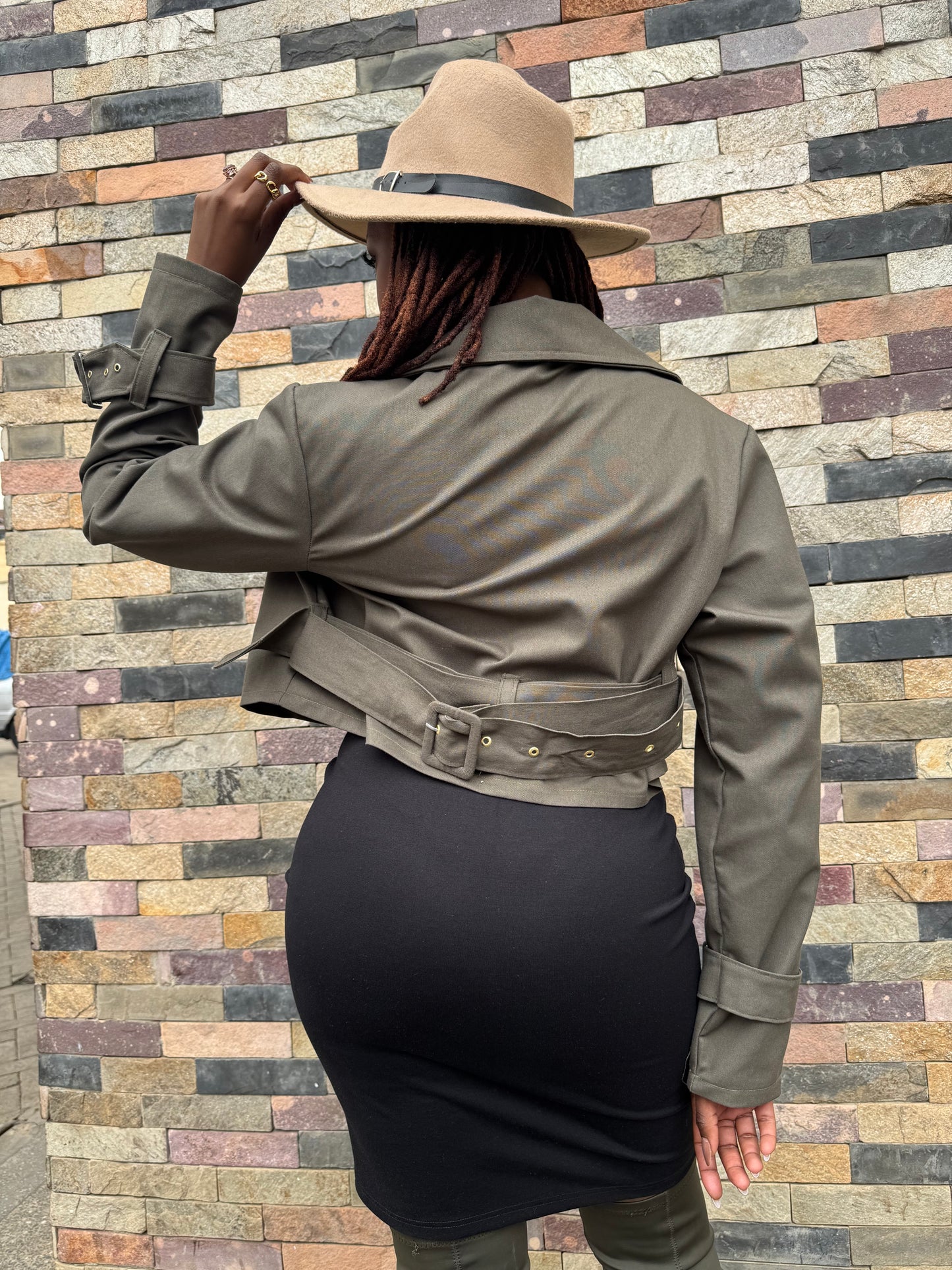 "Say Less” Crop Trench Coat