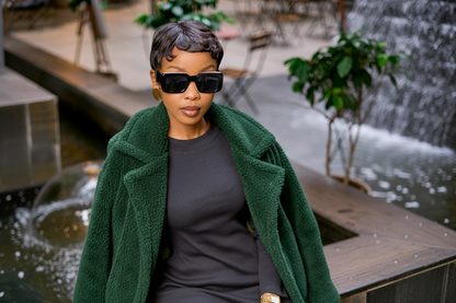 “Cover Girl” Teddy Coat- Emerald Green