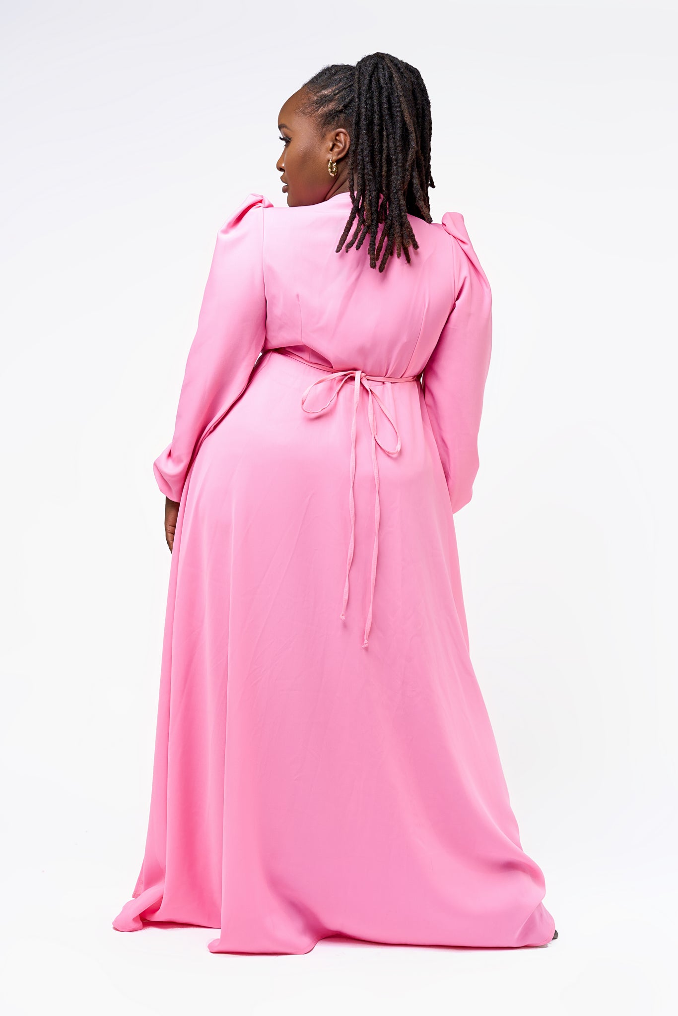 “Santana" Wrap Maxi Dress- Baby Pink