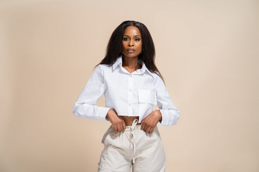 "Zahara" Poplin Crop Shirt