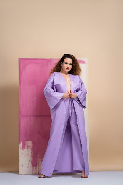 “Phenomenal Woman” Kimono Pant set- Lilac