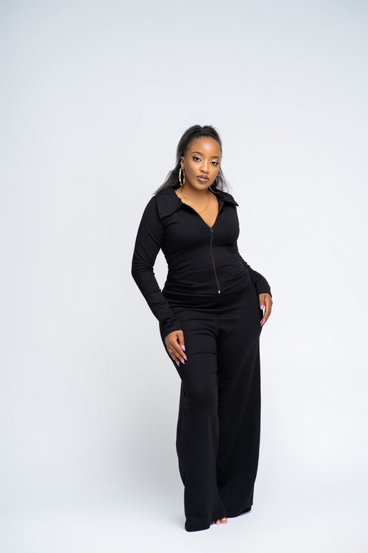 "Hailey" Cardigan Set- Black