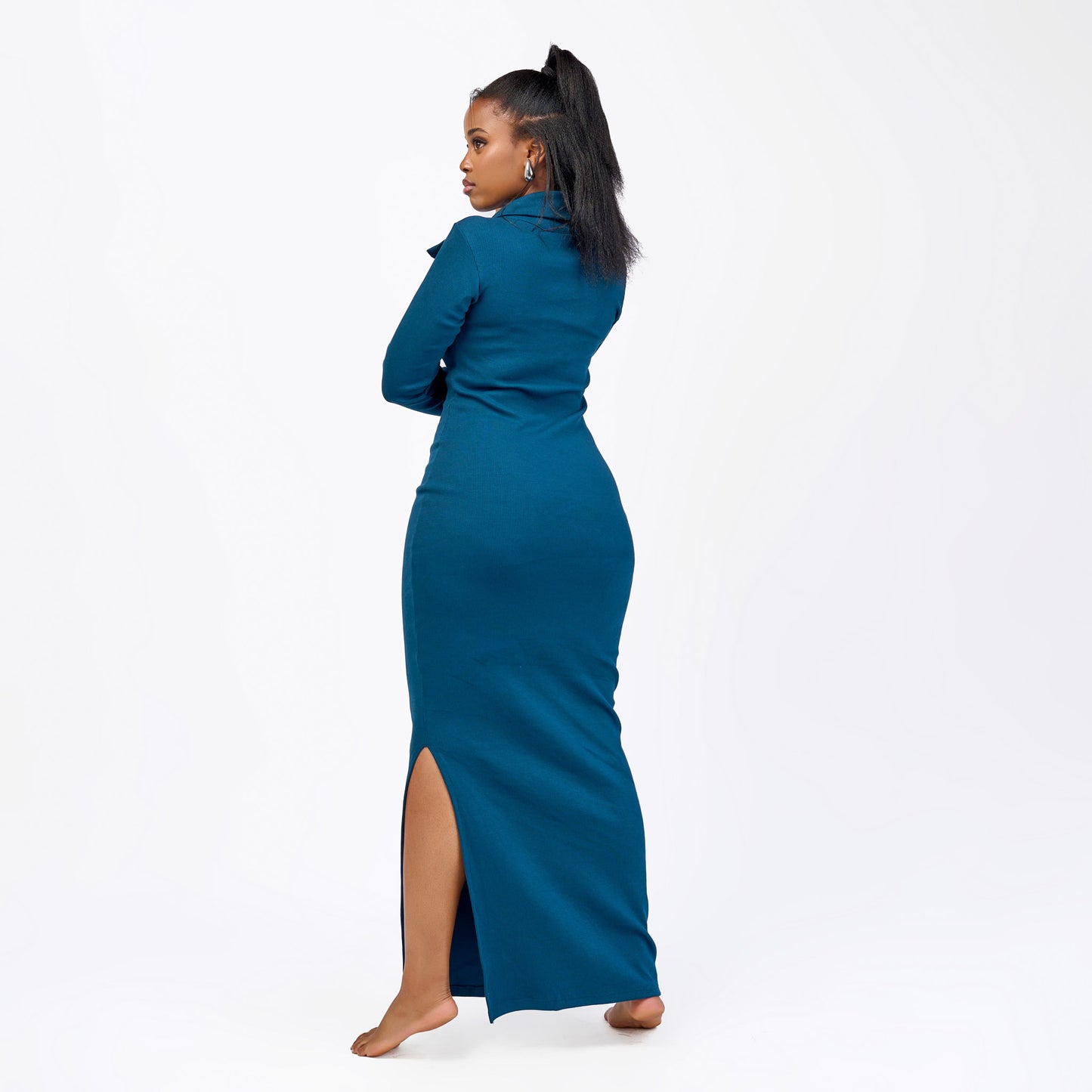 “Soft Launch" Ribbed Bodycon Maxi- Teal