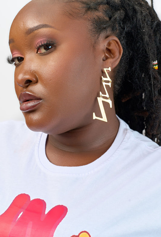 Drop Down “Z” Statement Earings
