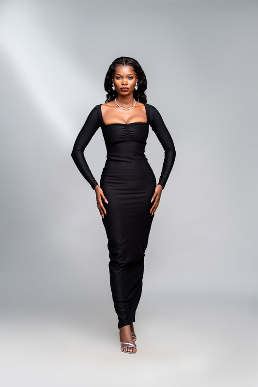 “Make a statement” Snatched Bodycon Dress- Black