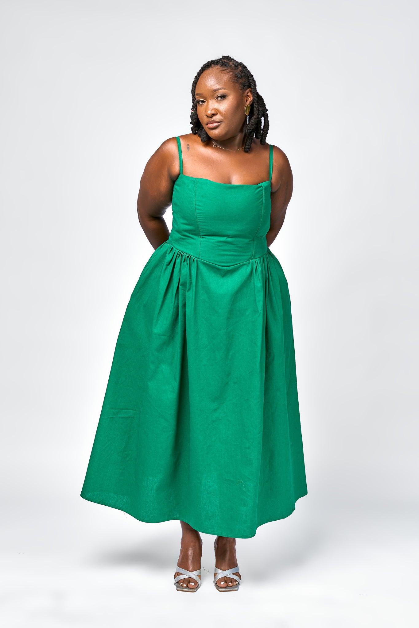 “Make a wish” Midaxi Milkmaid Dress- Green