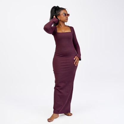 “Effortlessly Elegant” Bodycon Dress- Burgundy