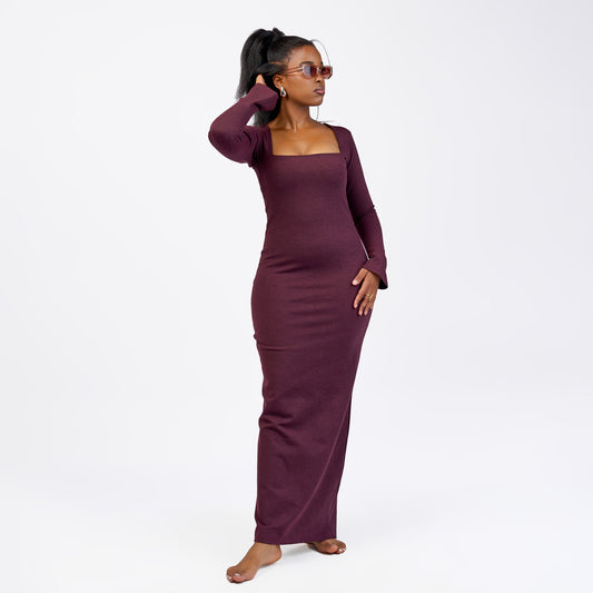 “Effortlessly Elegant” Bodycon Dress- Burgundy