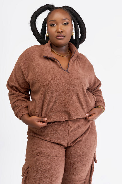 “Teddy Oh Baby” Pant Set- Terracotta