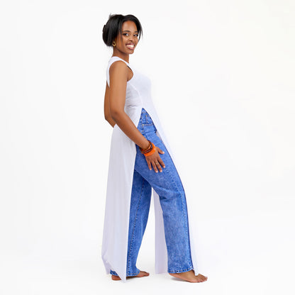 “Slit Happens” Vest Top- White