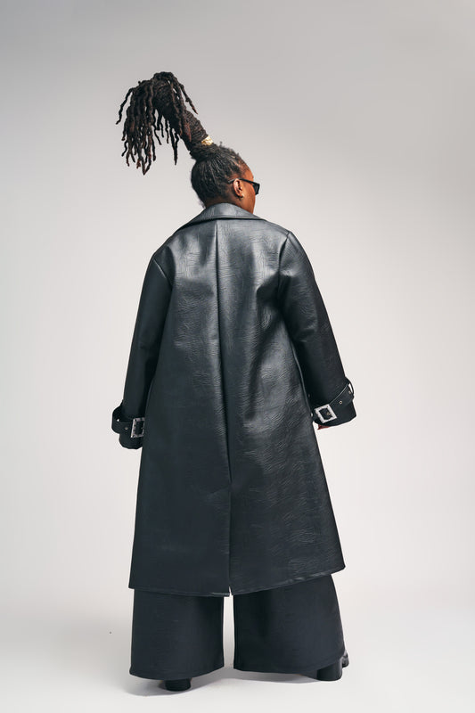 “Obsidian Affair” Vegan Trench Coat