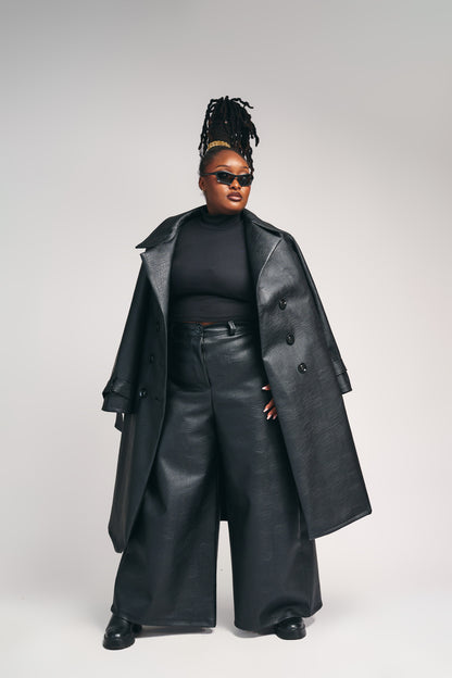 “Obsidian Affair” Vegan Trench Coat